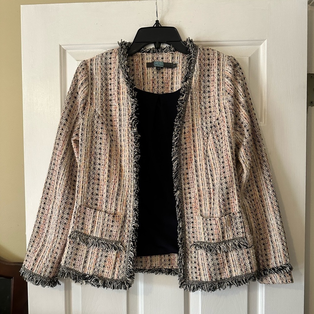 Anthropologie + Eva Franco Reston Tweed Jacket, size extra small - Picture 3 of 7